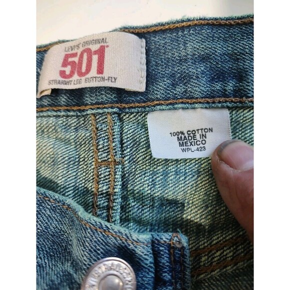 Denim Chaps Style 501 Levi Custom Cut Biker Jeans Distressed Custom VTG Hippie - Picture 6 of 11